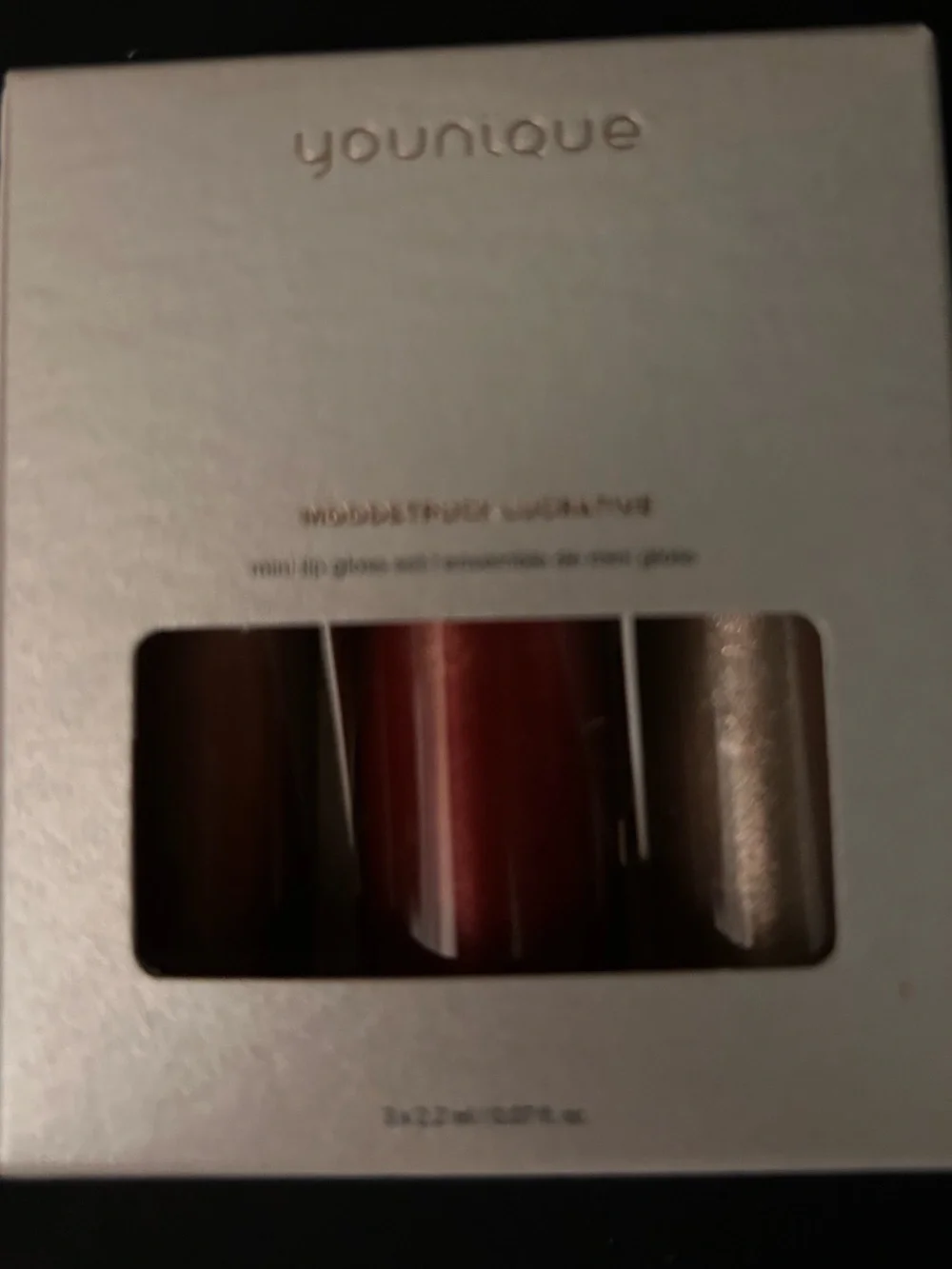 Younique Moodstruck Lucrative Mini Lip Gloss Trio Brown, Red, Gold